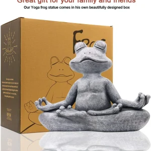 Yoga Pose Meditation Dog Cat Frog Statue Ornaments Waterproof Prayer Zen Bulldog Sculpture Crafts Garden Decoration Figurine 1
