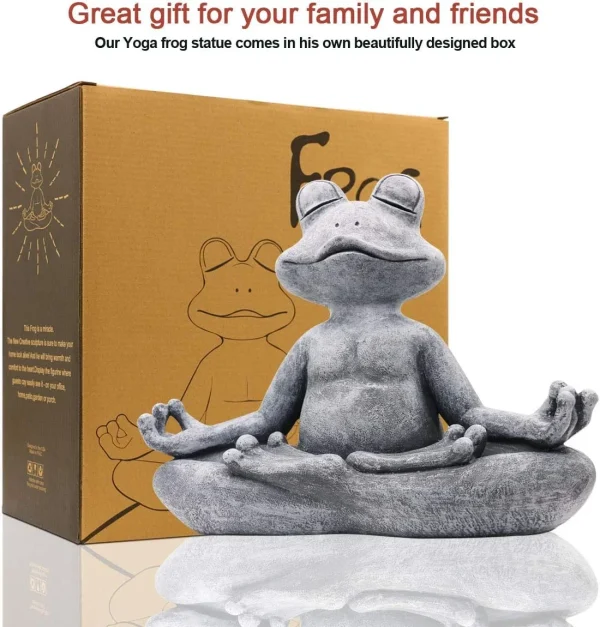 Yoga Pose Meditation Dog Cat Frog Statue Ornaments Waterproof Prayer Zen Bulldog Sculpture Crafts Garden Decoration Figurine 1