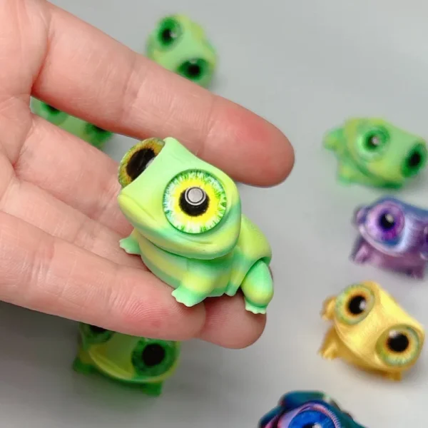 3D Printing Cute Big-eyed Frog Figurines Desktop Decoration Ornaments Joint Simulation Eye Mini Frog Miniatures Toy  Animal Gift 2