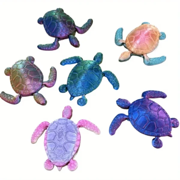 Flexible 3D Printed Turtle Figurine Colorful Movable Sculpture Creative Transform Toy for Christmas Gift Aquarium Office Desk 1