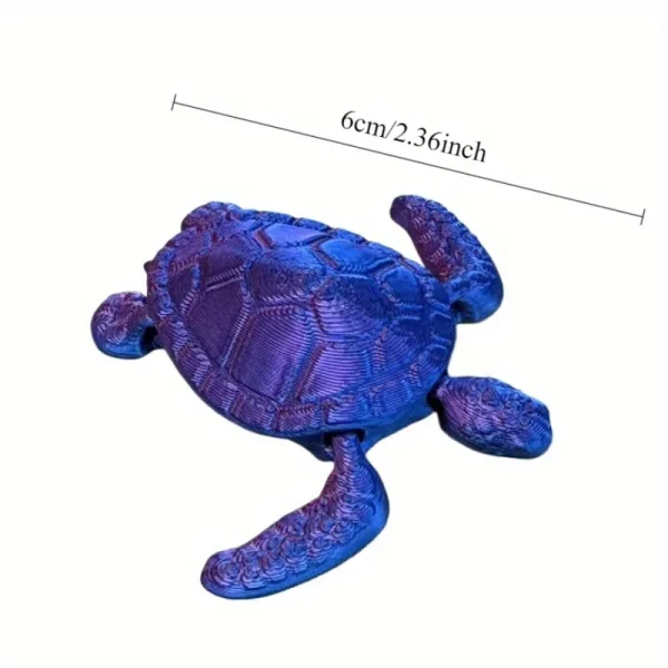 Flexible 3D Printed Turtle Figurine Colorful Movable Sculpture Creative Transform Toy for Christmas Gift Aquarium Office Desk 2