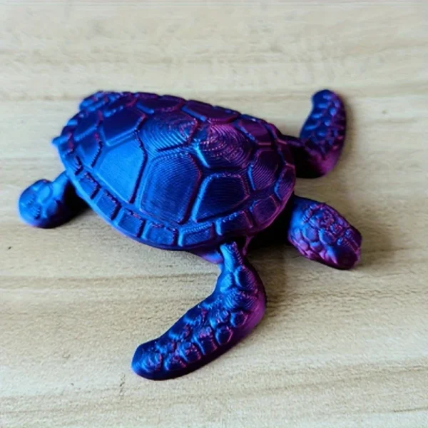 Flexible 3D Printed Turtle Figurine Colorful Movable Sculpture Creative Transform Toy for Christmas Gift Aquarium Office Desk 3