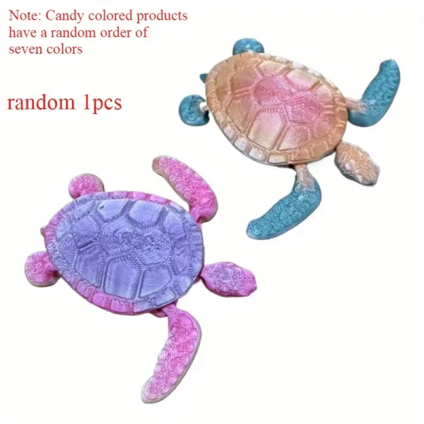 Flexible 3D Printed Turtle Figurine Colorful Movable Sculpture Creative Transform Toy for Christmas Gift Aquarium Office Desk 4
