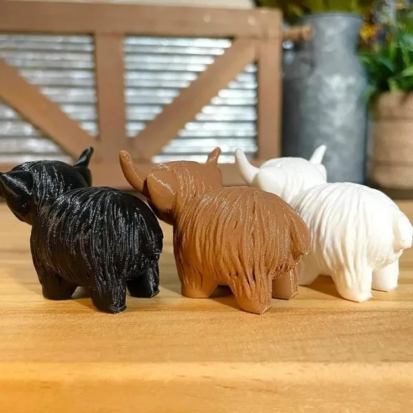 Highland Cow Figurine Highland Cow Sculpture Scottish Highland Cow Toy 3D Printed Artifact Cow Figurines Home Decor Calf Toy Cow 2
