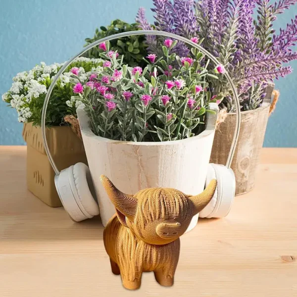 Highland Cow Figurine Highland Cow Sculpture Scottish Highland Cow Toy 3D Printed Artifact Cow Figurines Home Decor Calf Toy Cow 5