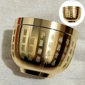 Feng Shui Treasure Bowl Brass Copper Wealth Figurine Attract Wealth And Good Luck Baifu Cylinder Desktop Ornament Decoration 1