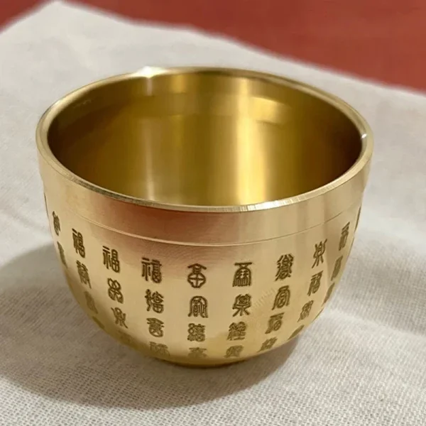 Feng Shui Treasure Bowl Brass Copper Wealth Figurine Attract Wealth And Good Luck Baifu Cylinder Desktop Ornament Decoration 3