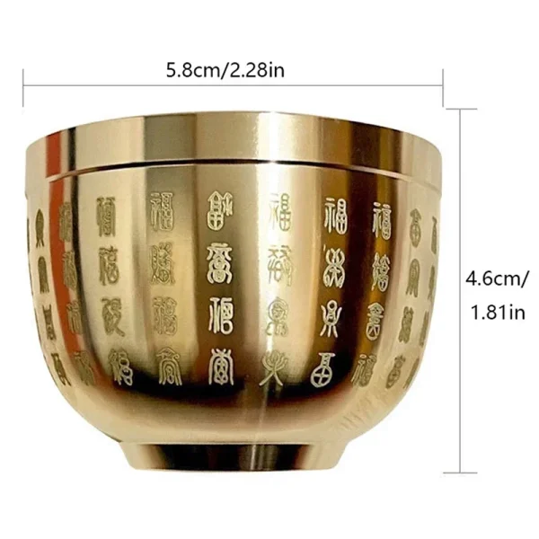 Feng Shui Treasure Bowl Brass Copper Wealth Figurine Attract Wealth And Good Luck Baifu Cylinder Desktop Ornament Decoration 6