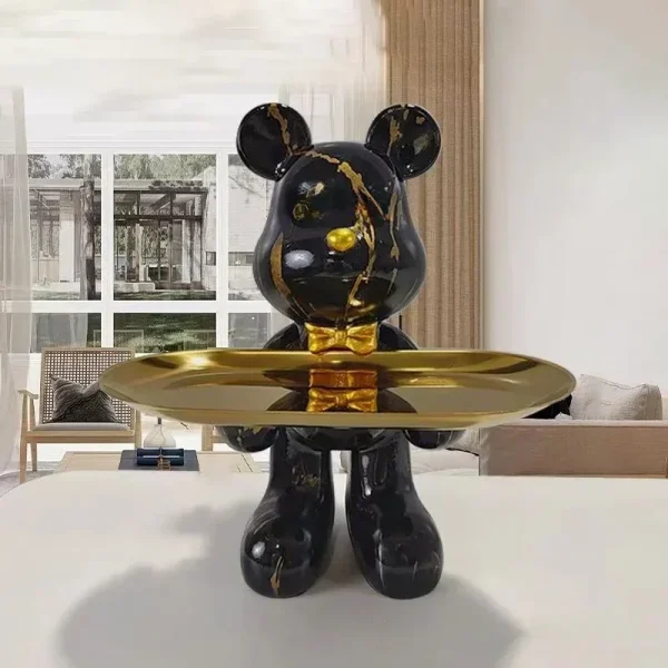 21cm Graffiti Bear Ornament Figurine Home Decoration Animal Statue Keys Storage Shelf Modern Room Sculpture Table Decor Gift 1