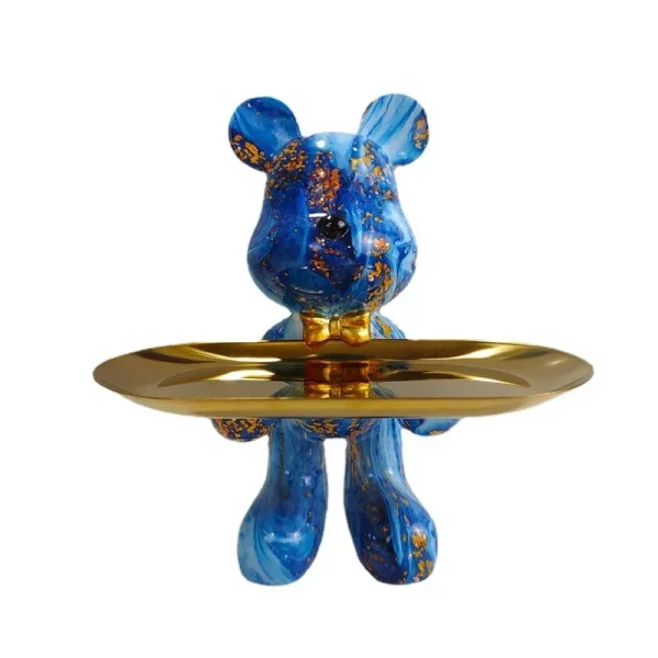 21cm Graffiti Bear Ornament Figurine Home Decoration Animal Statue Keys Storage Shelf Modern Room Sculpture Table Decor Gift 4