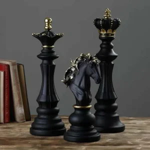 Resin Retro International Chess Figurine for Interior King Knight Sculpture Home Desktop Decor Living Room Decoration 1