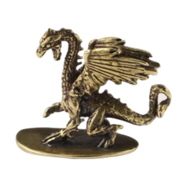 Brass Pterosaur Dragon Ornament Flying Dragon Sculpture Small Tea Pet Miniatures Figurines for Car Bookcase Desktop Tea Room 3