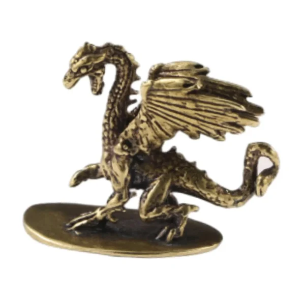Brass Pterosaur Dragon Ornament Flying Dragon Sculpture Small Tea Pet Miniatures Figurines for Car Bookcase Desktop Tea Room 4
