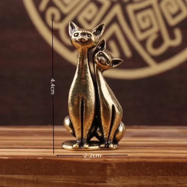 Antique Brass Cat Lovers Statue Ornament Copper Animal Sculpture Incense Burner Home Desktop Decorative Figurines & Miniatures 4