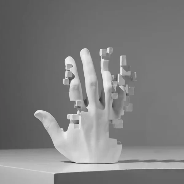 20cm Modern Decoration Mosaic Sculpture Hand Model Resin Abstract Figurine Home Desktop Decor  Fashion Study Office Statue 2