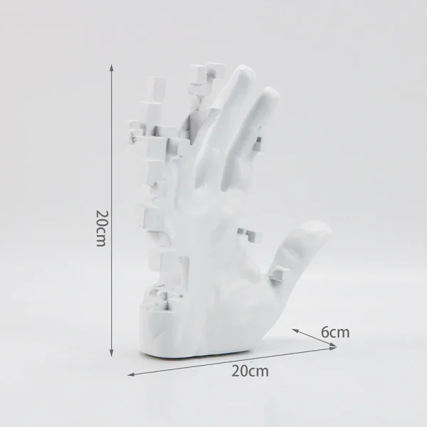 20cm Modern Decoration Mosaic Sculpture Hand Model Resin Abstract Figurine Home Desktop Decor  Fashion Study Office Statue 6