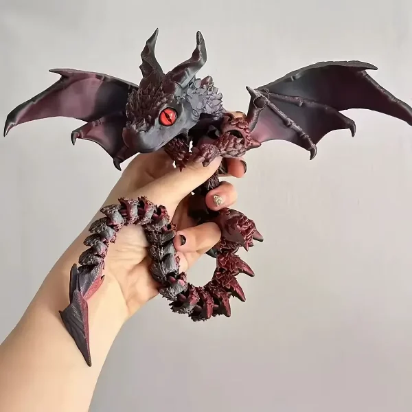 3D Printed Winged Carriage Dragon Figurine With Random Eyes Art Deco Resin Dragon Sculpture, Tabletop Animal Theme Deco 1PC 2025 1
