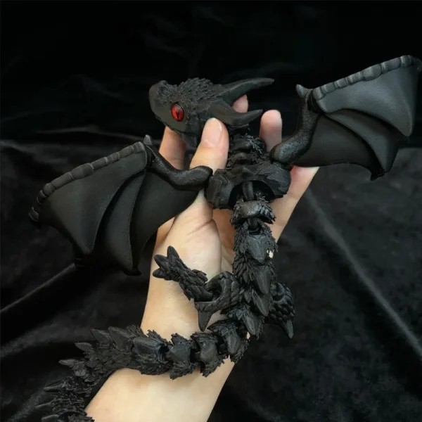 3D Printed Winged Carriage Dragon Figurine With Random Eyes Art Deco Resin Dragon Sculpture, Tabletop Animal Theme Deco 1PC 2025 2