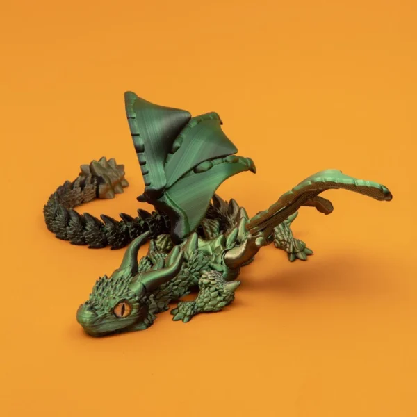 3D Printed Winged Carriage Dragon Figurine With Random Eyes Art Deco Resin Dragon Sculpture, Tabletop Animal Theme Deco 1PC 2025 4