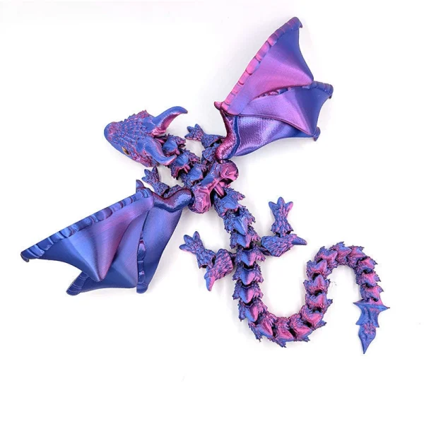 3D Printed Winged Carriage Dragon Figurine With Random Eyes Art Deco Resin Dragon Sculpture, Tabletop Animal Theme Deco 1PC 2025 6