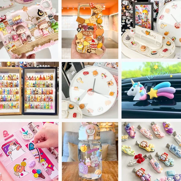 10pcs Luminous Resin Kawaii Mini 3D Duck Miniature Dollhouse Items Miniatures Sculptures Figurines Statue Figures Statues Things 4