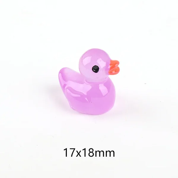 10pcs Luminous Resin Kawaii Mini 3D Duck Miniature Dollhouse Items Miniatures Sculptures Figurines Statue Figures Statues Things 5