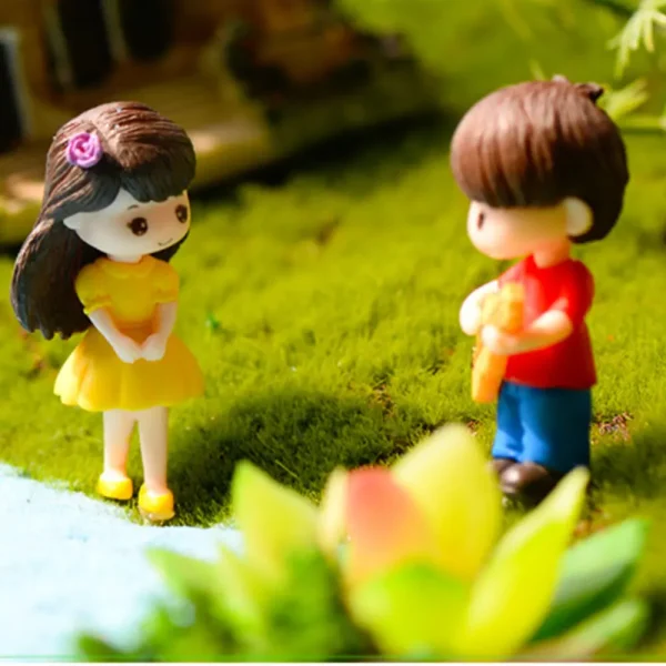 2PCS Miniature Ornaments Boy Girl Guitar Sweety Lovers Couple Figurines Craft Resin Wedding Dolls Accessories Home Decor 6