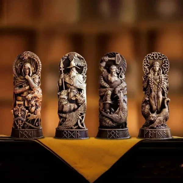 Nordic Gods Odin Statue Decoration Viking God Freya Sol Figurine Pantheon Altar Scandinavian Nordic Sculpture Desktop Decoration 3