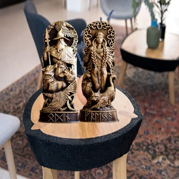 Nordic Gods Odin Statue Decoration Viking God Freya Sol Figurine Pantheon Altar Scandinavian Nordic Sculpture Desktop Decoration 4