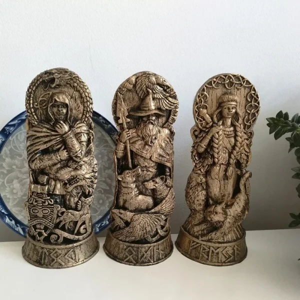 Nordic Gods Odin Statue Decoration Viking God Freya Sol Figurine Pantheon Altar Scandinavian Nordic Sculpture Desktop Decoration 5