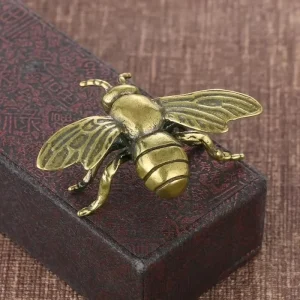 Solid Brass Insect Honeybee Figurines Miniatures Tea Pet Funny Beetle Crafts Collection Desktop Small Ornaments Home Decorations 1