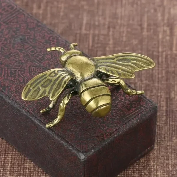 Solid Brass Insect Honeybee Figurines Miniatures Tea Pet Funny Beetle Crafts Collection Desktop Small Ornaments Home Decorations 1