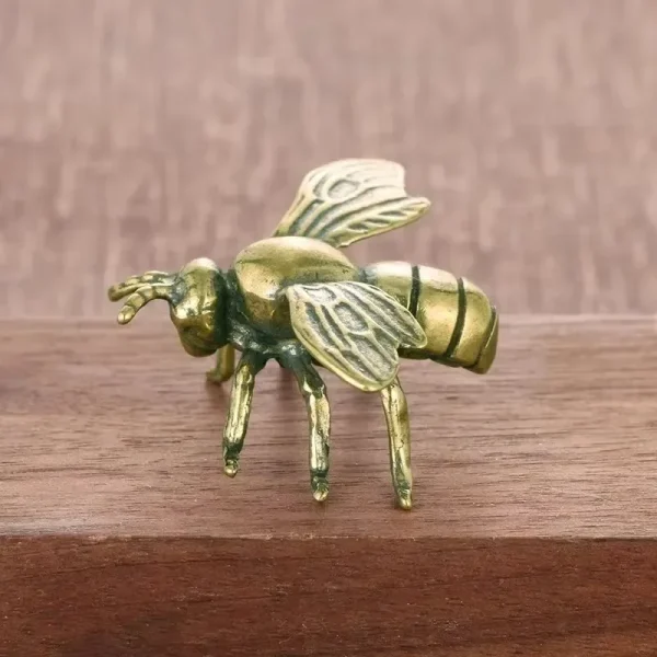 Solid Brass Insect Honeybee Figurines Miniatures Tea Pet Funny Beetle Crafts Collection Desktop Small Ornaments Home Decorations 2