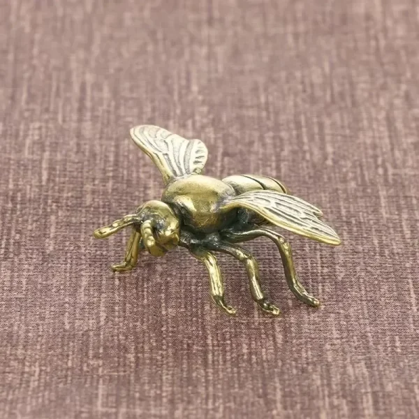 Solid Brass Insect Honeybee Figurines Miniatures Tea Pet Funny Beetle Crafts Collection Desktop Small Ornaments Home Decorations 4