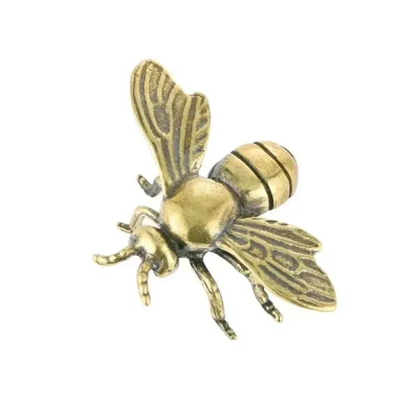 Solid Brass Insect Honeybee Figurines Miniatures Tea Pet Funny Beetle Crafts Collection Desktop Small Ornaments Home Decorations 5