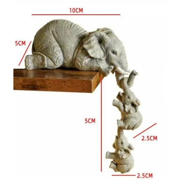 3Pcs/Set Cute Elephant Figurines Elephant Holding Baby Elephant Resin Crafts Home Furnishing Gift 6