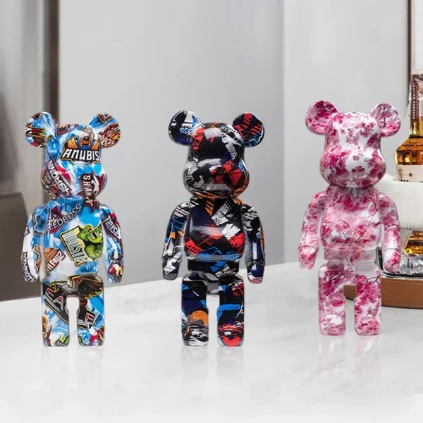 Bearbrick Statue Bear Statues and Sculptures Figure Ornaments Living Room Decor Christmas Decorations Figurines for Interior 2