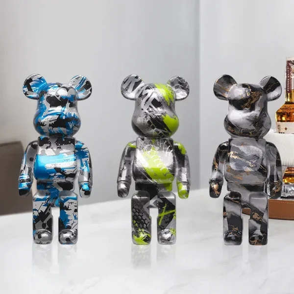 Bearbrick Statue Bear Statues and Sculptures Figure Ornaments Living Room Decor Christmas Decorations Figurines for Interior 3