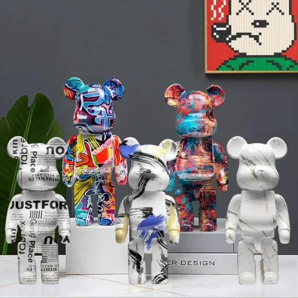 Bearbrick Statue Bear Statues and Sculptures Figure Ornaments Living Room Decor Christmas Decorations Figurines for Interior 4