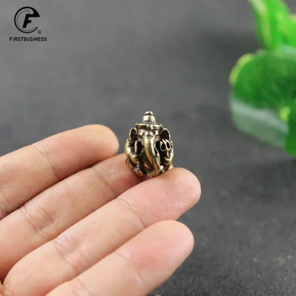 MINI Lord Ganesha Buddhas Statue Elephant God Sculptures Ganesh Figurines Pure Copper Home Garden Buddha Decoration Model Gift 1
