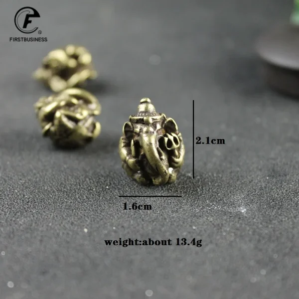 MINI Lord Ganesha Buddhas Statue Elephant God Sculptures Ganesh Figurines Pure Copper Home Garden Buddha Decoration Model Gift 2