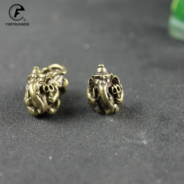 MINI Lord Ganesha Buddhas Statue Elephant God Sculptures Ganesh Figurines Pure Copper Home Garden Buddha Decoration Model Gift 4