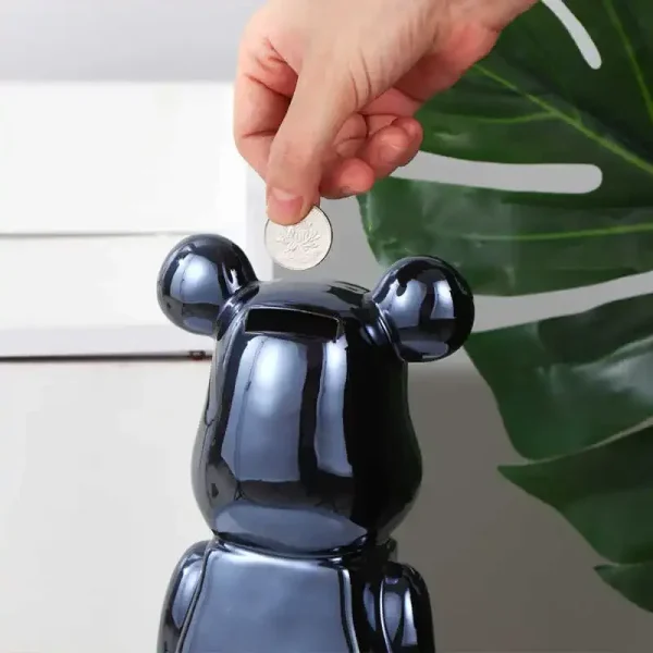 Aesthetic Bear Figure Catoon Ceramics Bear Statue Cute Animal Figurine Sculpture Luxury Livingroom Decoration Desk Accessories 3