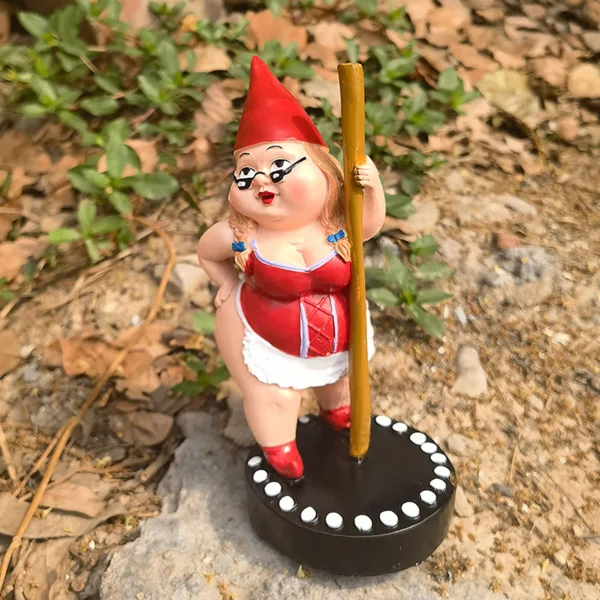 Creative Dancing Gnome Statue Resin Crafts Outdoor Garden Sculpture Decoration Art Spring Figurine for Garden Yard Patio Lawn 1