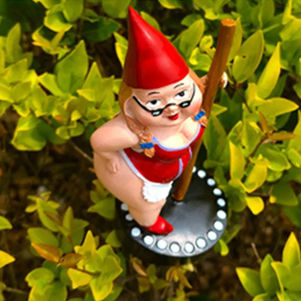 Creative Dancing Gnome Statue Resin Crafts Outdoor Garden Sculpture Decoration Art Spring Figurine for Garden Yard Patio Lawn 3
