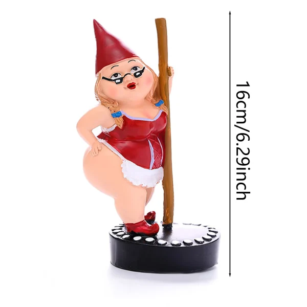 Creative Dancing Gnome Statue Resin Crafts Outdoor Garden Sculpture Decoration Art Spring Figurine for Garden Yard Patio Lawn 6