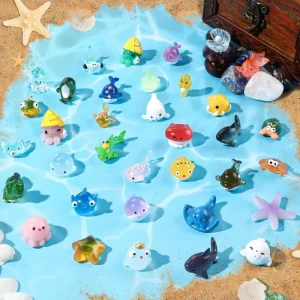 Mini Ocean Resin Animals Tiny Sea Animals Figurines Marine Miniature Decorations for DIY Fish Tank Potted Micro Garden Landscap 1