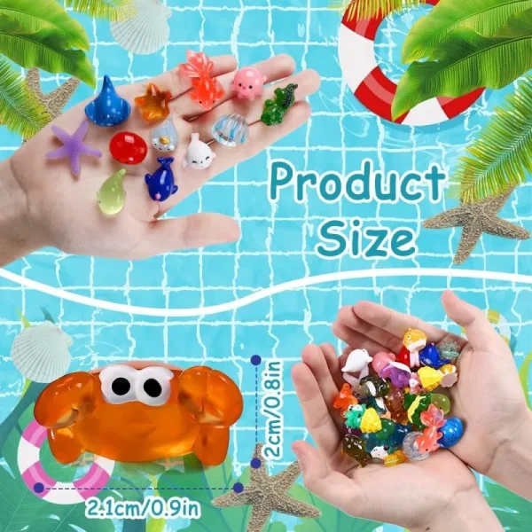 Mini Ocean Resin Animals Tiny Sea Animals Figurines Marine Miniature Decorations for DIY Fish Tank Potted Micro Garden Landscap 2