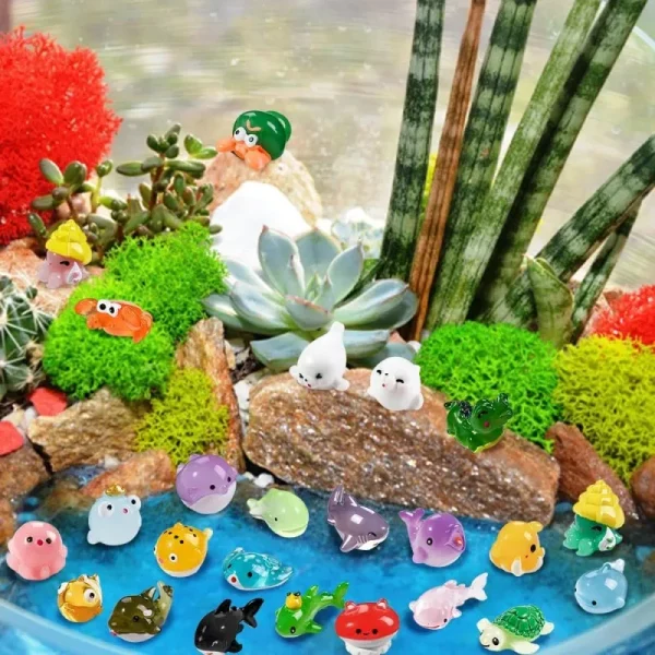 Mini Ocean Resin Animals Tiny Sea Animals Figurines Marine Miniature Decorations for DIY Fish Tank Potted Micro Garden Landscap 5