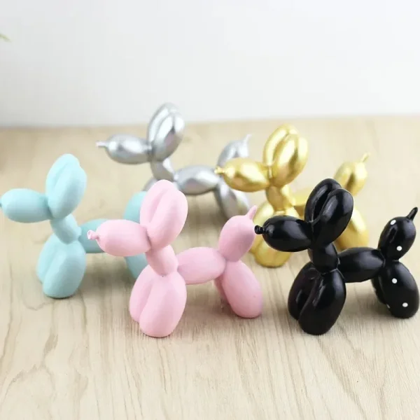 Mini Resin Crafts Sculpture Gift Cartoon Cute Balloon Dog Creative Sculpture Animal Figurines Model Toy Festival Decoration 1